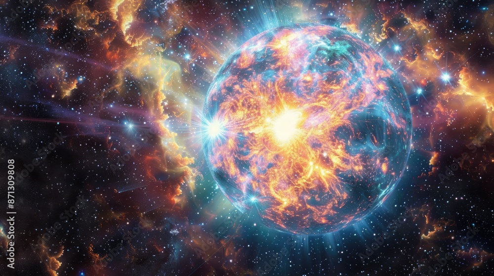 Obraz premium Illuminate the cosmic symphony of a supernova's aftermath