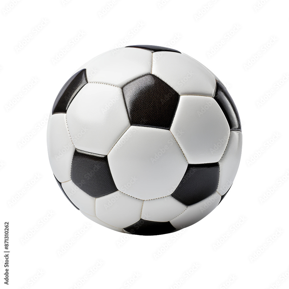 Classic Black and White Soccer Ball on Transparent Background Classic Black and White Soccer Ball on Transparent Background