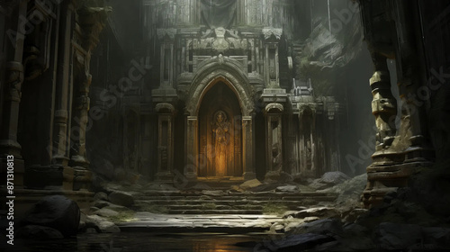 magical, forest, castle, ruins, glowing, mushrooms Fantasy wallpaper, rpg landscape