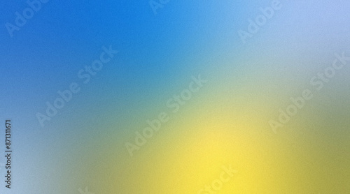 Abstract grainy gradient background mixing blue and yellow colors for vibrant fresh lively vibe