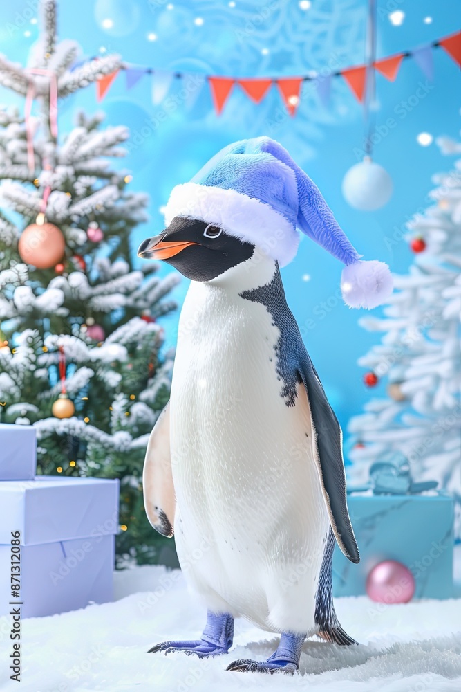 Fototapeta premium professional photo of fun Christmas Penguin