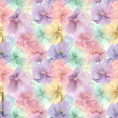 Wallpaper Mural Floral variety color, form nature, seamless fabric pattern. Torontodigital.ca