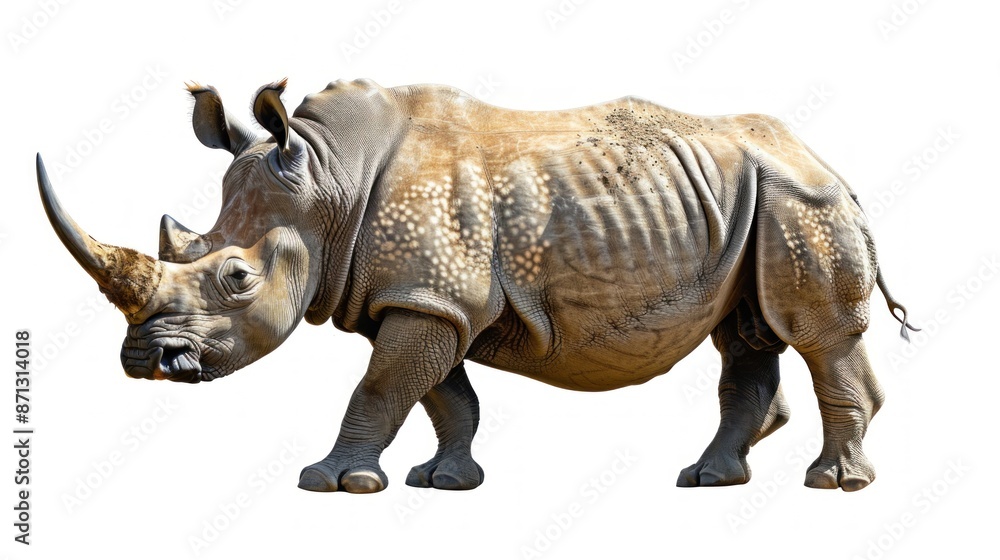 White Rhinoceros on White Background White Rhinoceros on White Background