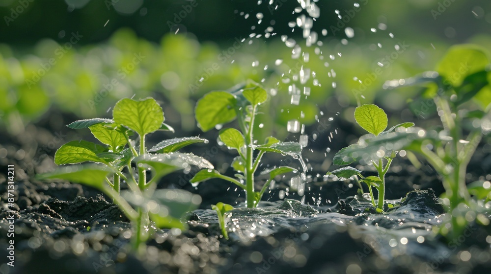 Plant sprouts in the field and farmer is watering it; pansy seedlings in the farmer's garden , agriculture, plant and life concept (soft focus, narrow depth of field)
Plant sprouts in the field and farmer is watering it; pansy seedlings in the farmer's garden , agriculture, plant and life concept (soft focus, narrow depth of field)