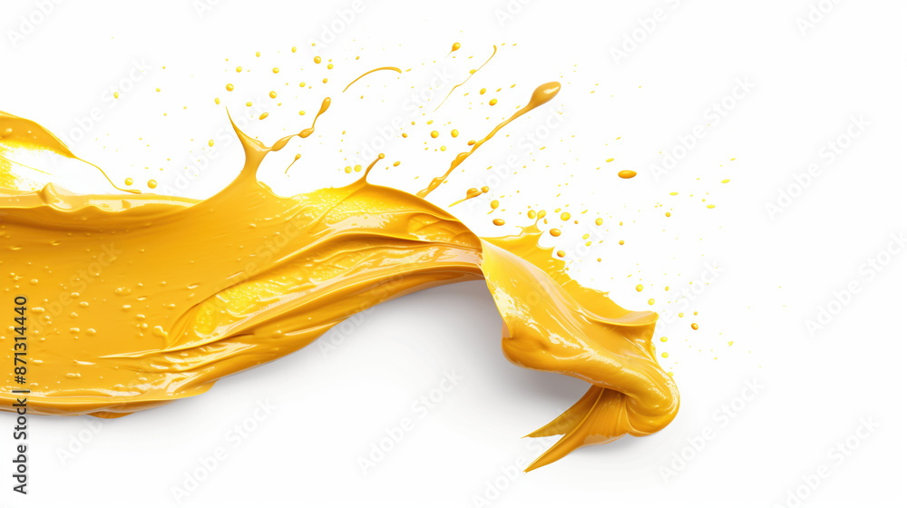 Fototapeta premium Turmeric Infused Cream for Youthful Glow on white background