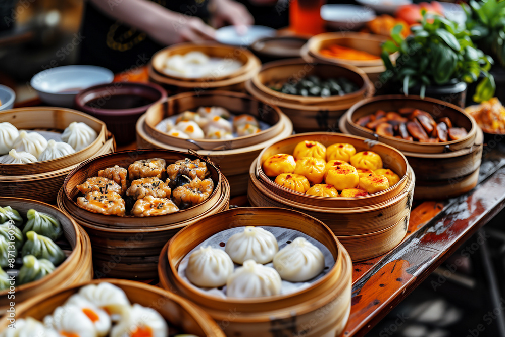 Gourmet Delight - Chinese Dim Sum. Generative AI. Gourmet Delight - Chinese Dim Sum. Generative AI.