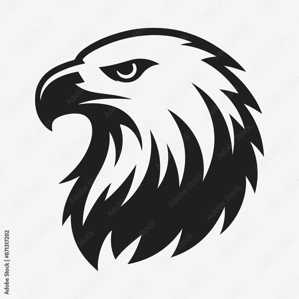 Fototapeta premium Majestic Eagle Head Silhouette Logo: A Symbol of Strength and Freedom