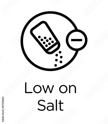 Low on salt line icon