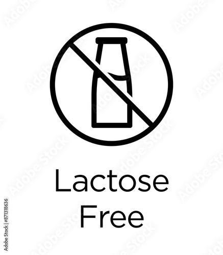 Lactose Free line icon
