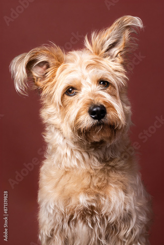 Portrait of a Scruffy Terrier Dog photo