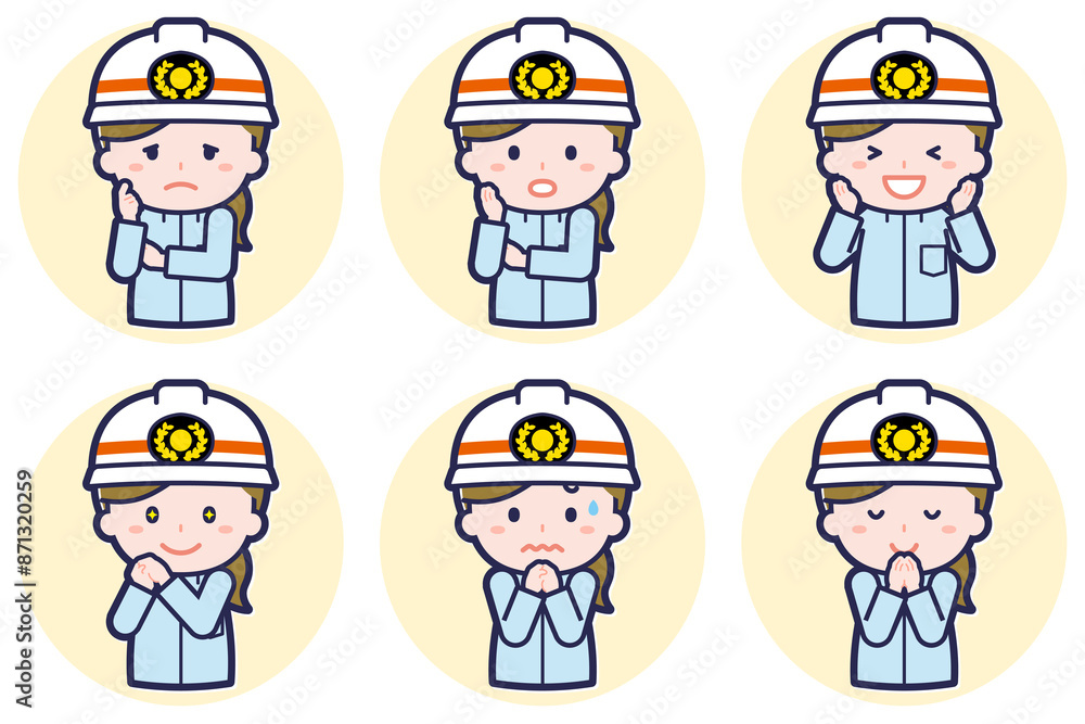 女性救急隊員のポーズセット_04