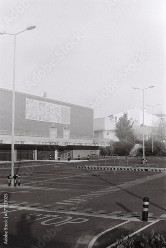 Empty parking near shopping moll 