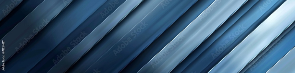 Fototapeta premium Elegant Blue Luxurious Background with Diagonal Gray Shadow Stripes. Subtle Dynamic Abstract BG. Stylish Geometric New Form. Versatile Minimal 3D Modern Background. Stunning Luxury Business Template, 
