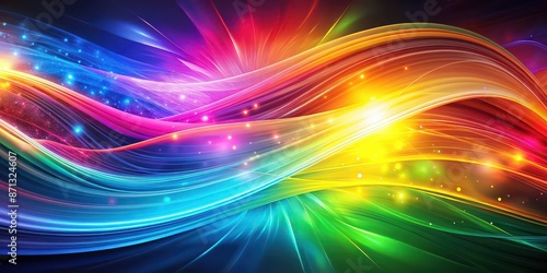 Vibrant energy flowing through a bright and dynamic abstract background, powerful, dynamic, electricity, movement, vitality