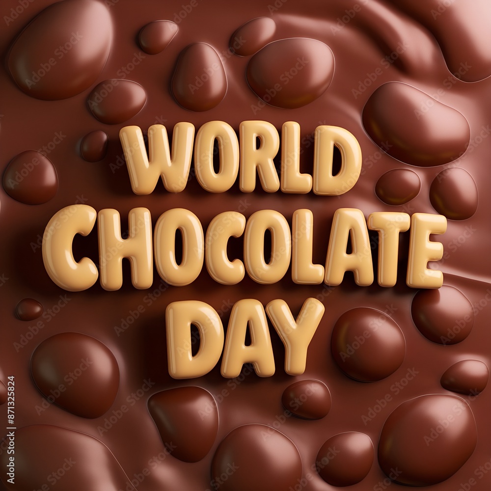 World Chocolate Social post Banner with heart and ice cream 7th July