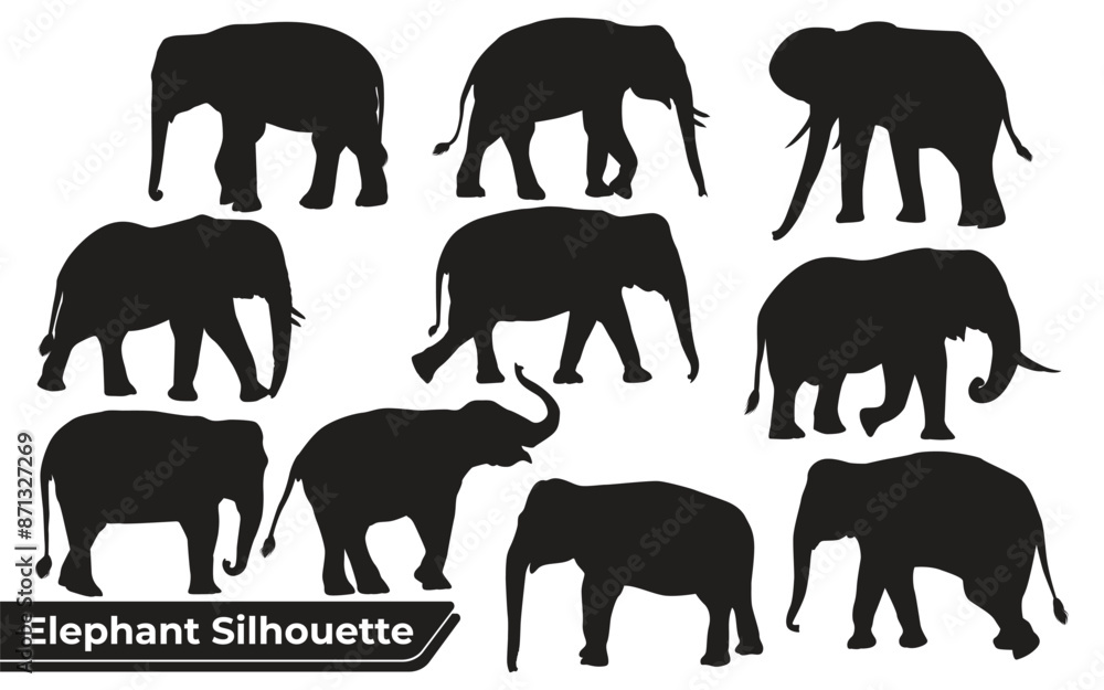 elephant silhouette Vector Bundle elephant silhouette Vector Bundle