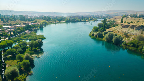  Balikligol  fish lake  in Sanliurfa City of Turkey, Generative AI photo