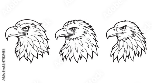 Eagle Head Silhouette Logo Illustration