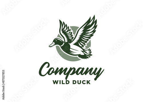 Flying Mallard Duck Logo Design For Any Company 