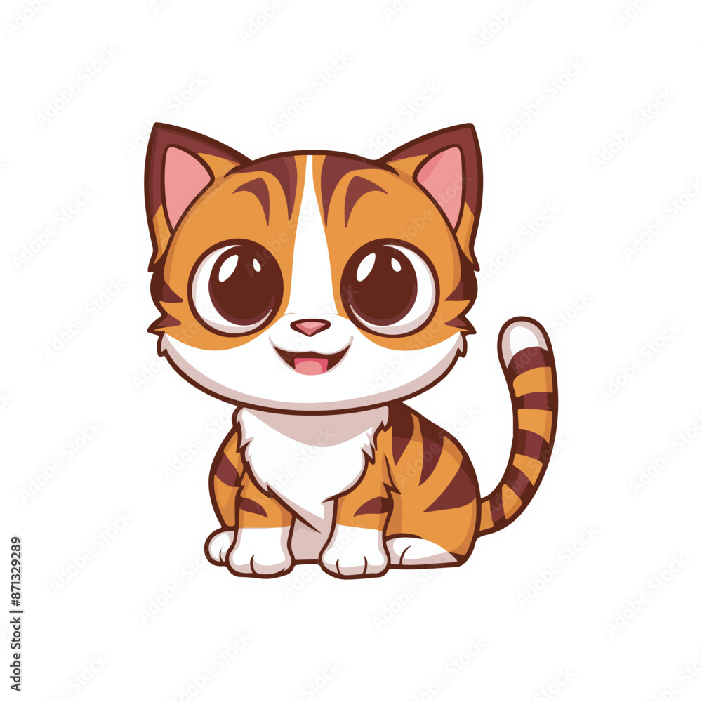 Obraz premium cartoon sticker cat vector design