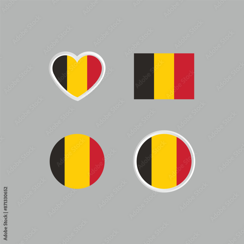 Fototapeta premium Belgium nation flag collection emblem design vector