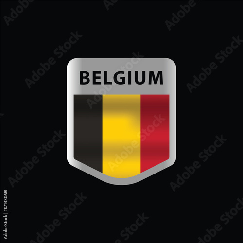 Emblem logo icon belgium nation flag design vector