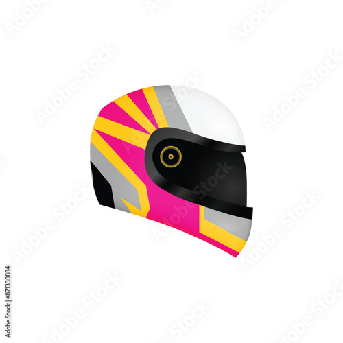 Sport racing motorcycle helmet graphic concept illustration