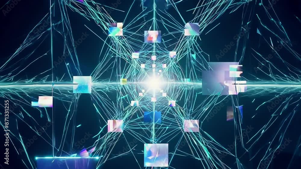 3D representation of a neural network processing for an Artificial ...