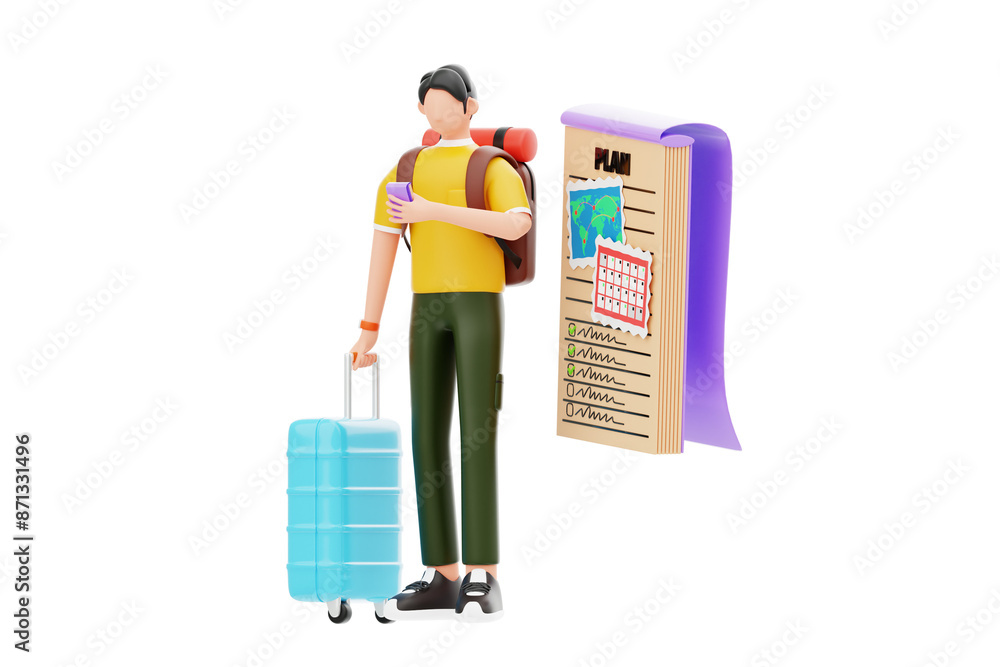 Travel Planner 3D Illustration Travel Planner 3D Illustration