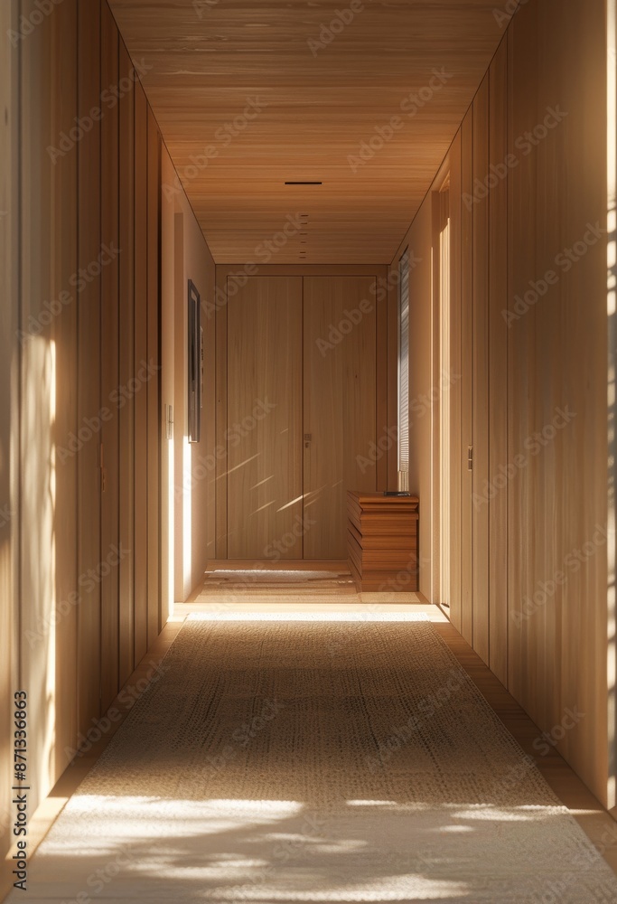 Interior of modern wooden house, mock up Interior of modern wooden house, mock up