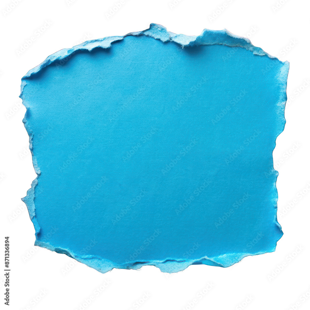 Obraz premium Blue paper ripped isolated on transparent background