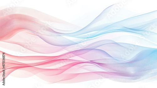 Modern abstract waves in pastel and white, suitable for business themes. copy space