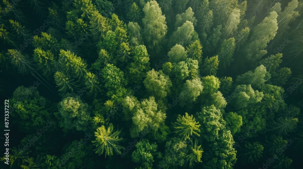 Summer in forest aerial top view, Summer in forest aerial top view,