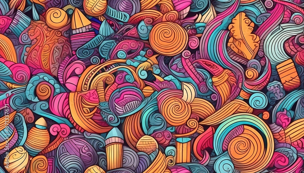 Colorful Abstract Doodle Art Pattern Background Colorful Abstract Doodle Art Pattern Background