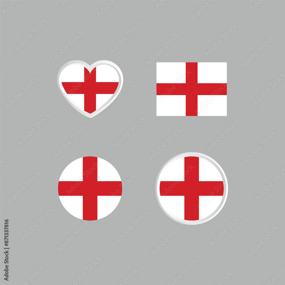 Obraz premium England nation flag collection emblem design vector