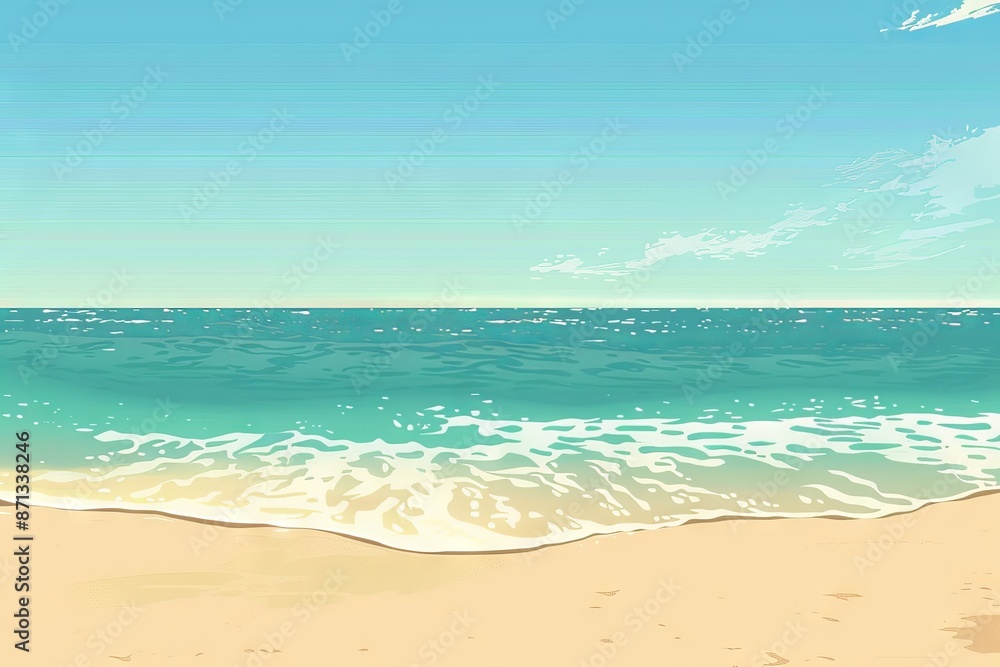 Peaceful Beach Scene with Azure Waters Peaceful Beach Scene with Azure Waters