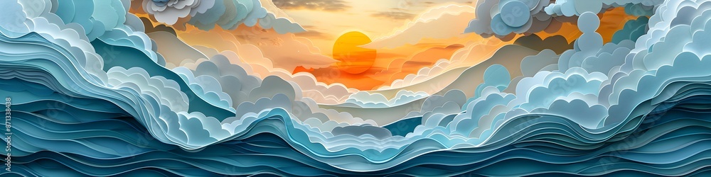 Design of sky made from paper cutouts Design of sky made from paper cutouts