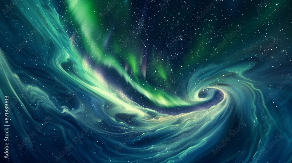 Ethereal auroras seafoam plum swirling celestial backdrop Ethereal auroras seafoam plum swirling celestial backdrop