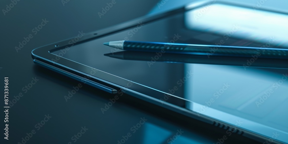 A digital tablet with a stylus pen, illustrating creativity and productivity in digital technology A digital tablet with a stylus pen, illustrating creativity and productivity in digital technology