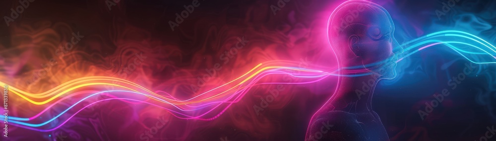 Obraz premium abstract background with glowing lines