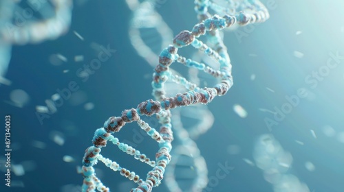 DNA gene chain, molecular spiral structure, on a blue background