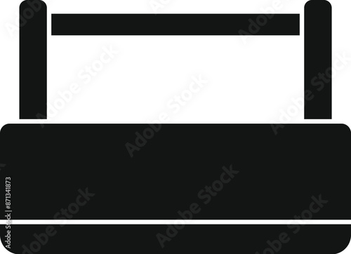Simple black toolbox silhouette with a handle for storing tools and handyman equipment