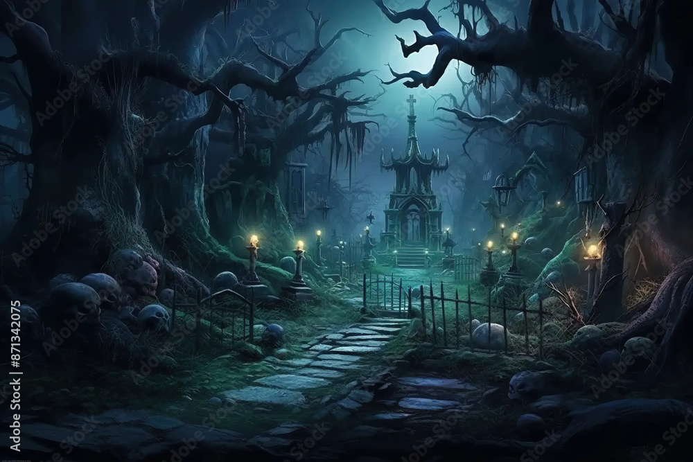 Glowworm Grotto: Enchanted Graveyard of Mystical Light Fantasy wallpaper Glowworm Grotto: Enchanted Graveyard of Mystical Light Fantasy wallpaper