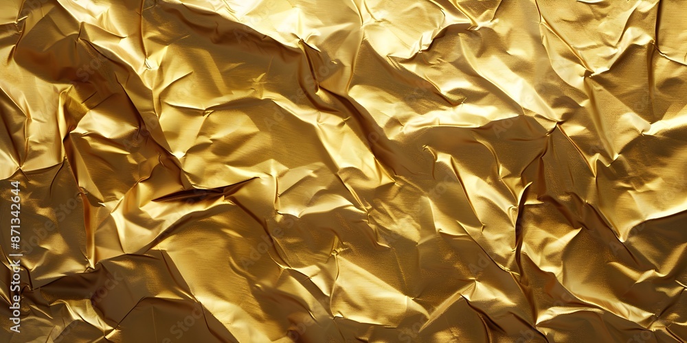 Crumpled golden foil background with a texture of gold Crumpled golden foil background with a texture of gold