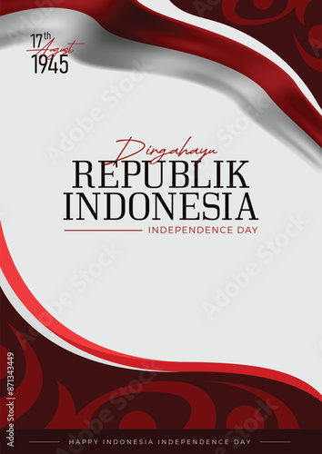 indonesia independence day poster template with national flag