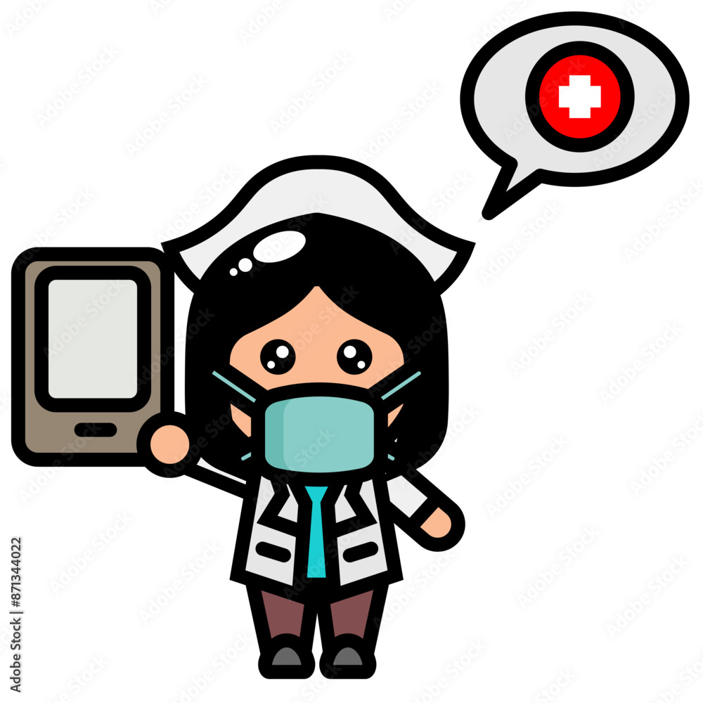 nurse holding smartphone