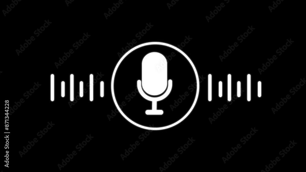 Recording Audio Icon with Microphone and Wave Form of Sound or Music. Record Concept. Speaker icon. Recording Audio Icon with Microphone and Wave Form of Sound or Music. Record Concept. Speaker icon.