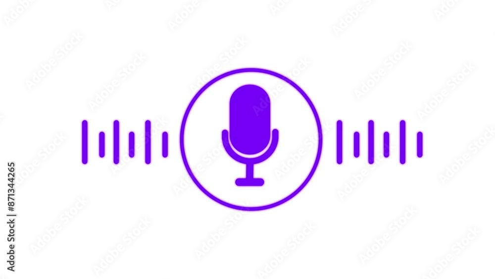 Recording Audio Icon with Microphone and Wave Form of Sound or Music. Record Concept. Speaker icon. Recording Audio Icon with Microphone and Wave Form of Sound or Music. Record Concept. Speaker icon.