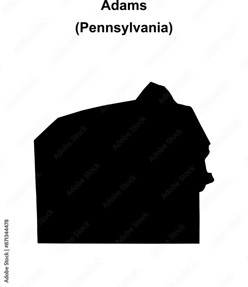 Adams County (Pennsylvania) blank outline map Adams County (Pennsylvania) blank outline map