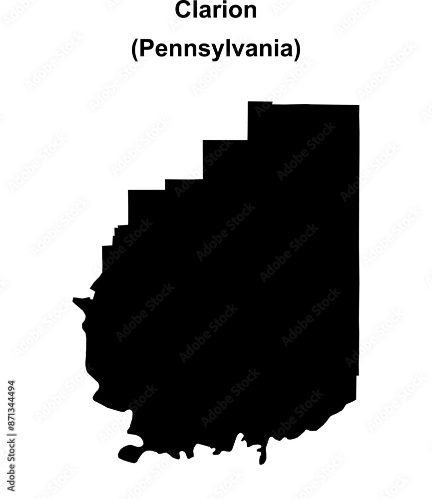 Clarion County (Pennsylvania) blank outline map Clarion County (Pennsylvania) blank outline map